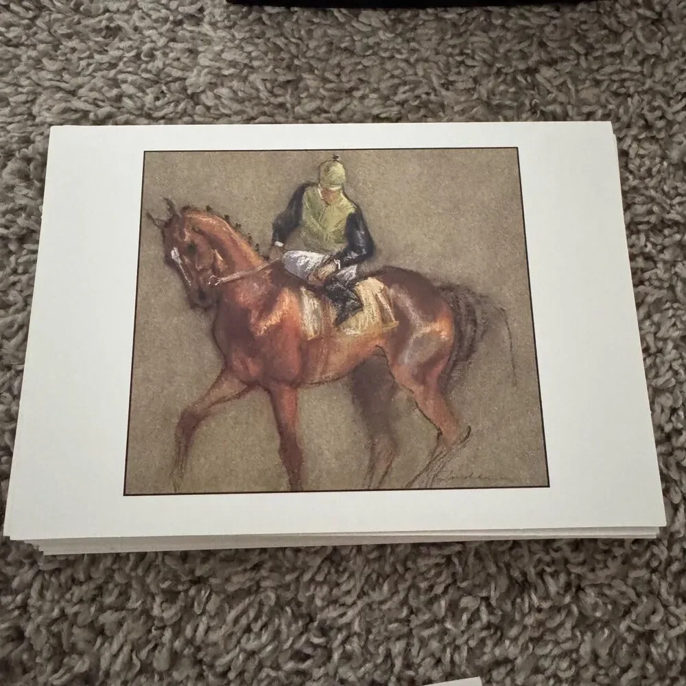 Vintage Hallmark Thoroughbred Note Cards Blank Stationery Boxed Set Horse Racing